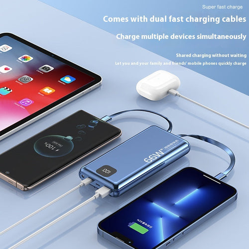 K-X10 Small Power Bank with Small Screen Yuanfeng Blue and Other