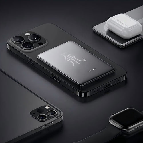 Titanium Empty Gray Power Bank with Magnetic Shell Alloy for Portable