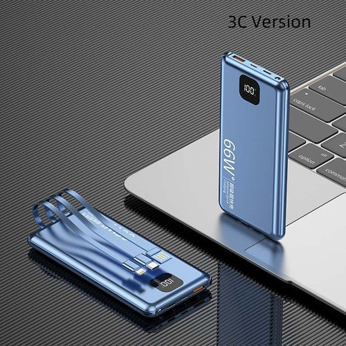 K-X10 Small Power Bank with Small Screen Yuanfeng Blue and Other