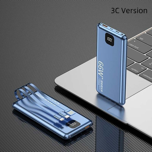K-X10 Small Power Bank with Small Screen Yuanfeng Blue and Other