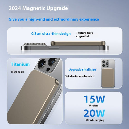 C17 Gold Power Bank with Magnetic Wireless Fast Charging and Compact