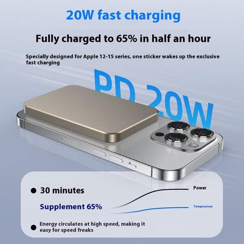C17 Gold Power Bank with Magnetic Wireless Fast Charging and Compact