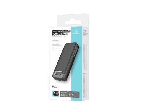 Techancy Power Bank 20000mAh TF2806 PD 22.5W com USB-C e 2 USB,