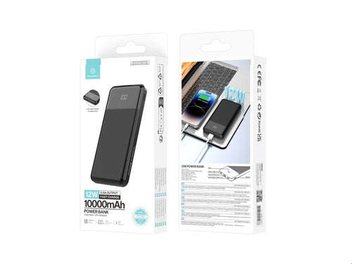 Techancy Power Bank TF2785 10000mAh Carregamento Rápido 12W Saída 2.4A